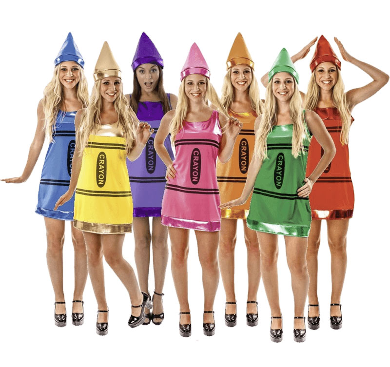 Group Crayon Costume x 7 - MAD MONDAY - Footy Trips, Trip Aways, Bucks Trip...